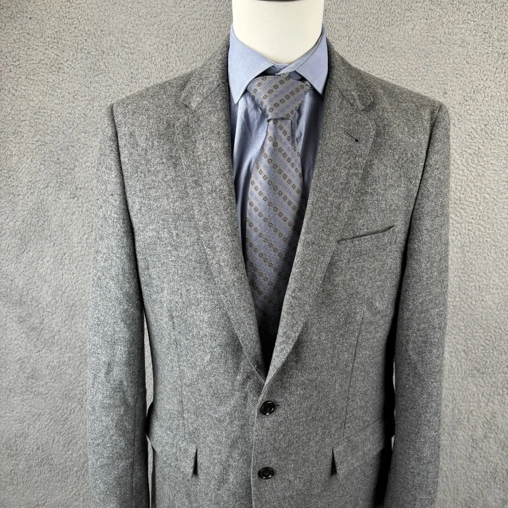 J Crew Ludlow Yorkshire Moon Tweed Wool Sport Coat Blazer 42L Mens‎ Grey Jacket